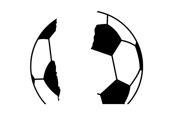 Silhouette of a Soccer Ball with a Missing Piece