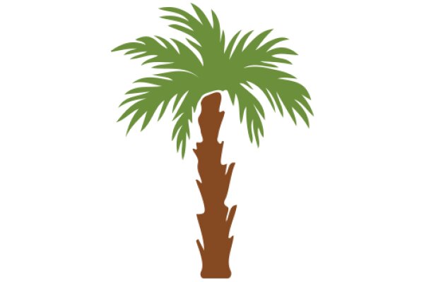 Simplistic Digital Art of a Palm Tree