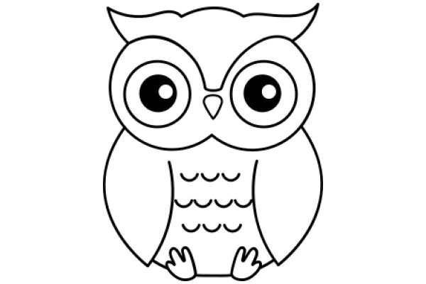 Simplistic Line Drawing of an Owl