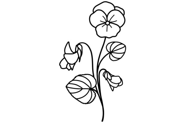 Simplistic Line Drawing of a Flower