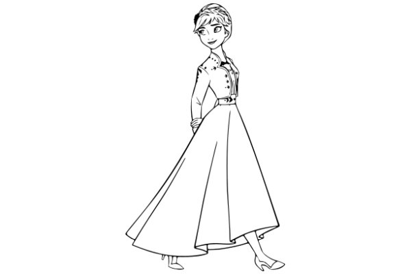 A Stylish Illustration of a Woman in a Formal Dress