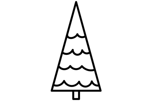 Simplistic Line Drawing of a Christmas Tree