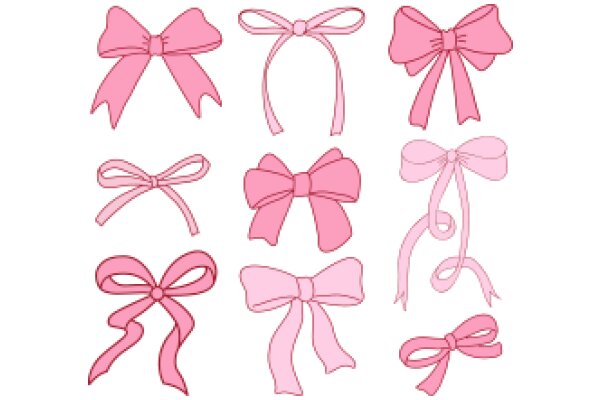 A Collection of Pink Hair Bows and Ribbons