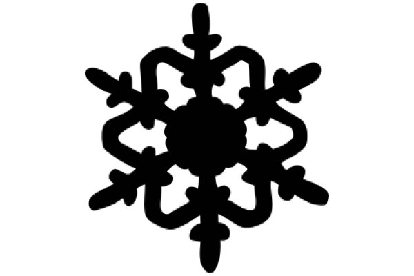 Stylized Black Snowflake Design