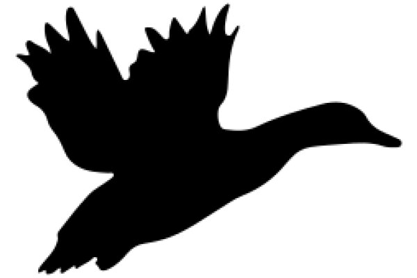 Silhouette of a Duck in Flight