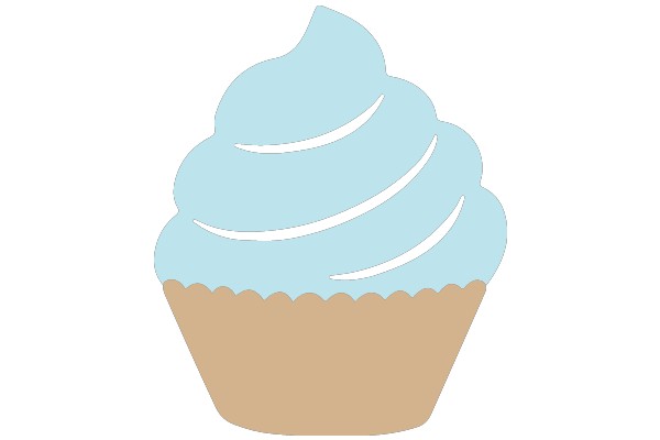 A Delightful Blue Cupcake with a Vanilla Frosting Swirl