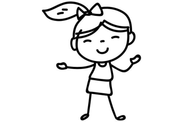 A Whimsical Drawing of a Girl with a Cat Ear