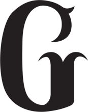 Stylized Letter 'G' in Black and White