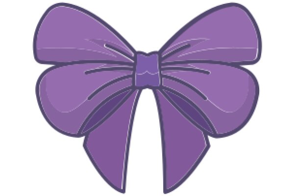 Stylish Purple Bow on a White Background