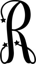 Stylized Letter R with Stars