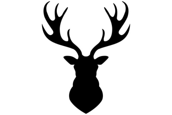 Stylized Black Deer Silhouette