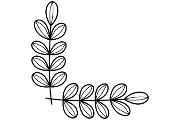 Stylized Black Line Drawing of a Plant