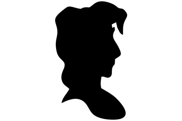 Silhouette of a Woman's Profile on a White Background