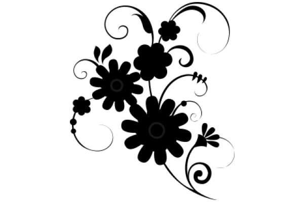 Elegant Black Floral Design