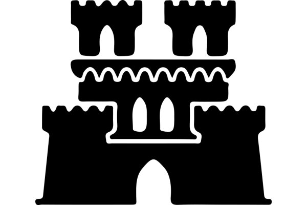 Stylized Castle Silhouette with Three Towers