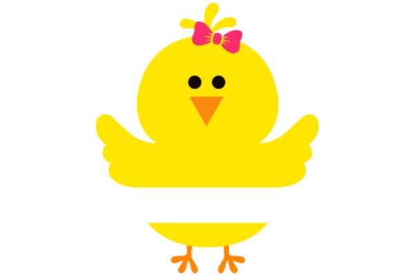 A Friendly Yellow Chicken with a Pink Bow