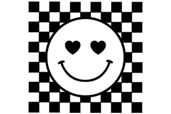 A Smiley Face Amidst a Checkered Background