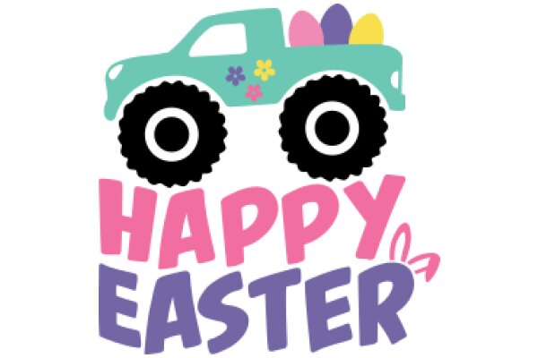 Happy Easter: A Festive Greeting from a Truck Loaded with Easter Eggs