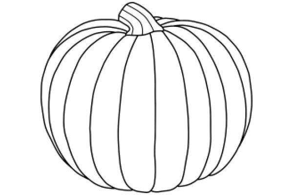 A Simple Line Drawing of a Pumpkin