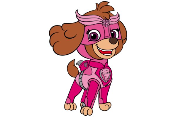 A Playful Pink and Brown Dog in a Superhero Costume