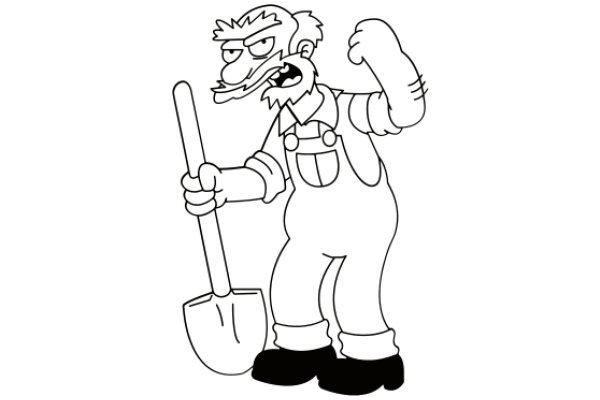 The Angry Cartoon Man with a Shovel