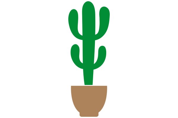 Simplistic Cactus Icon with a Bowl