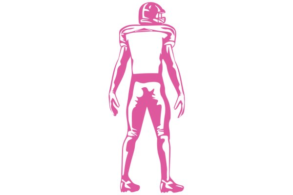 A Pink Silhouette of a Football Player