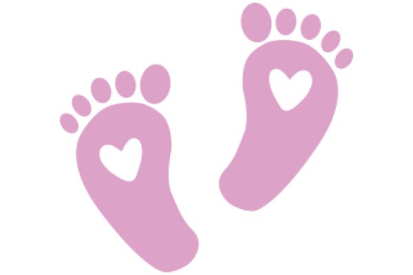 Pink Footprints with Heart Designs