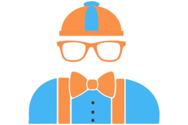 Stylish Orange and Blue Hat with Glasses