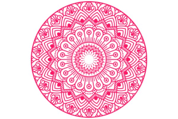 Vibrant Mandala Design: A Symphony of Pink and White