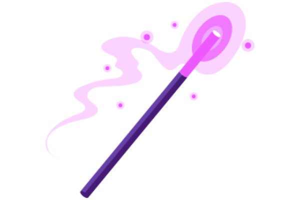 A Whimsical Purple Wand with a Smoke-like Trailing Effect