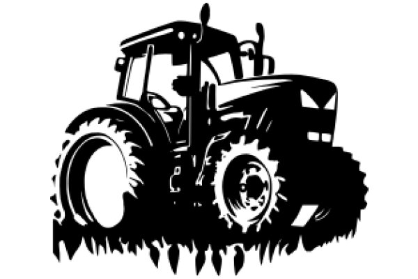 A Silhouette of a Tractor on a Farm