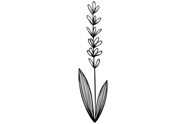 Stylized Illustration of a Flowering Plant