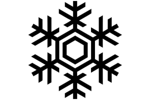 Stylized Black Snowflake Design