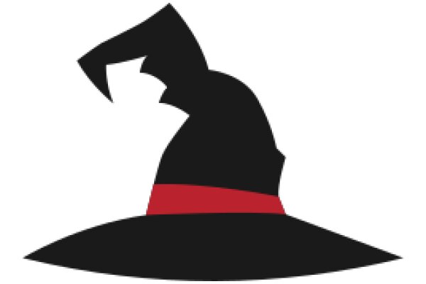 Stylish Black Hat with a Red Band, Set Against a White Background