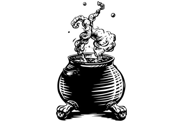 Whimsical Illustration of a Cauldron with a Playful Twist