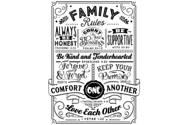 Family Rules Poster: A Collection of Biblical Quotes and Promises