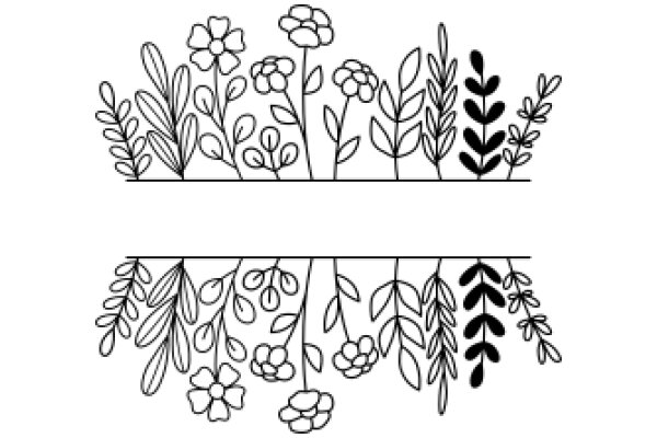 Floral Line Art: A Collection of Stylized Flowers and Plants