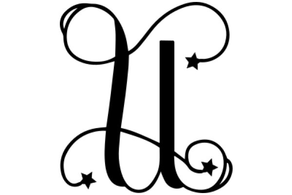 Stylized Letter 'U' with Star Accents