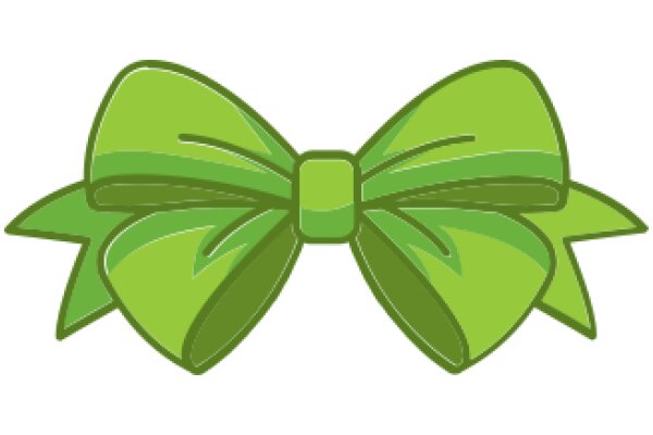 Vibrant Green Bow with a Shiny Center