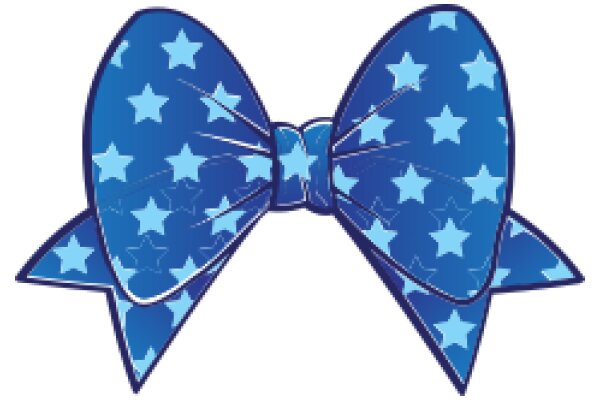 Stylish Blue Bow with Star Pattern