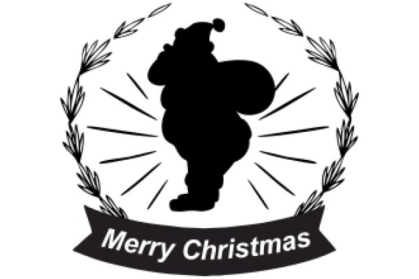 Merry Christmas: A Silhouette of a Fat Man with a Sleigh and Reins