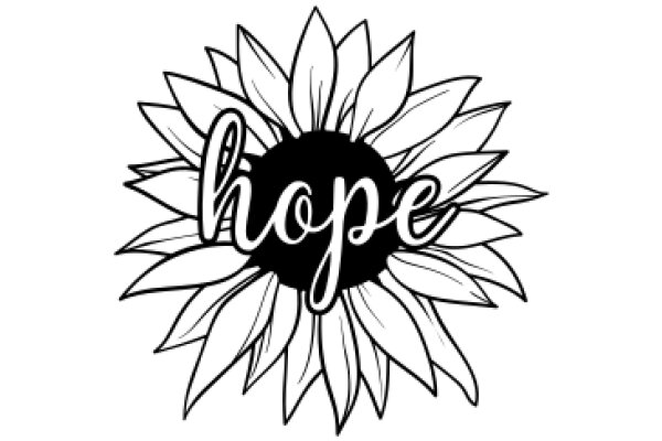 Hope: ASunflower with the Word 'Hope' in the Center