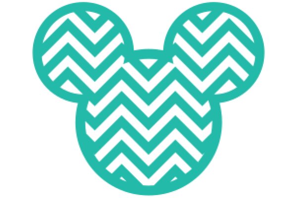 Stylized Mickey Mouse Ear Icon with a Teal Chevron Pattern