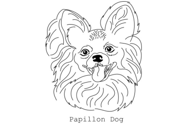 Papillon Dog: A Line Drawing