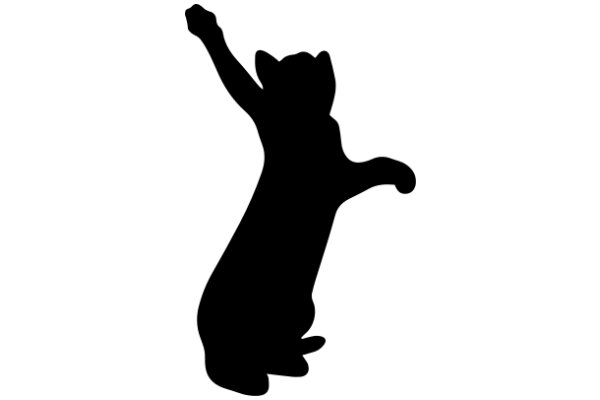 Silhouette of a Cat in a Playful Pose