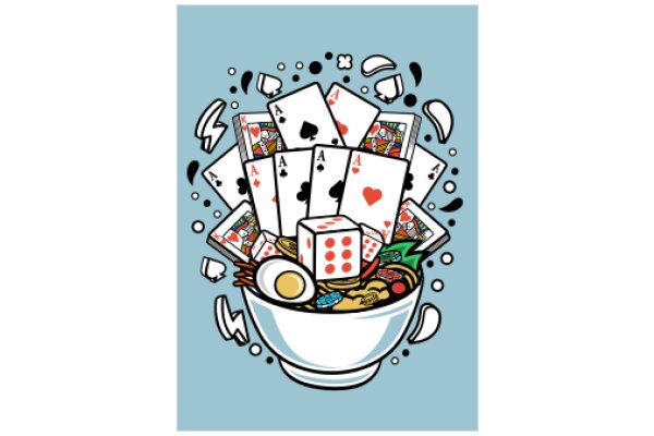 A Playful Pile of Poker Chips, Cards, and Snacks