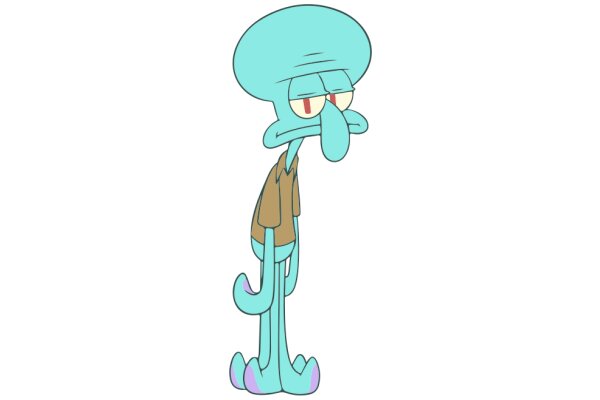 Squidward's Contemplative Moment: A Cartoon Illustration