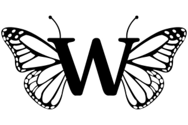 Stylized Butterfly Logo with Letter 'W'