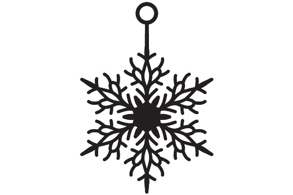 Stylized Snowflake Design with a Circle at the Center